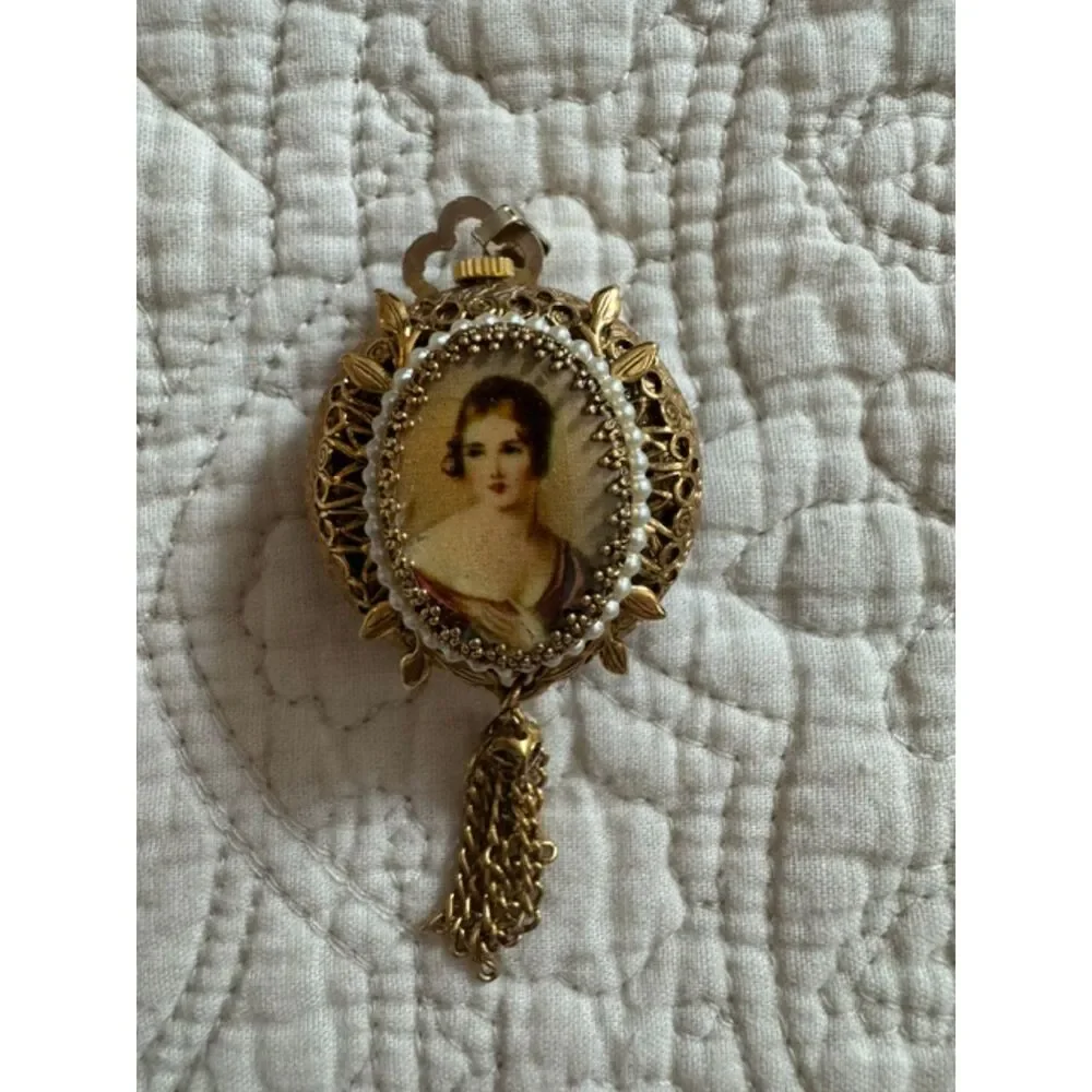 Rare Vintage Antique Burgana Swiss Made pendant watch.